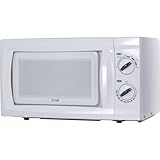 COMMERCIAL CHEF 0.6 Cubic Foot Microwave with 6 Power Levels, Small Microwave with Push Button Door, 700W Countertop with 30 Minute Timer and Mechanical Dial Controls, White