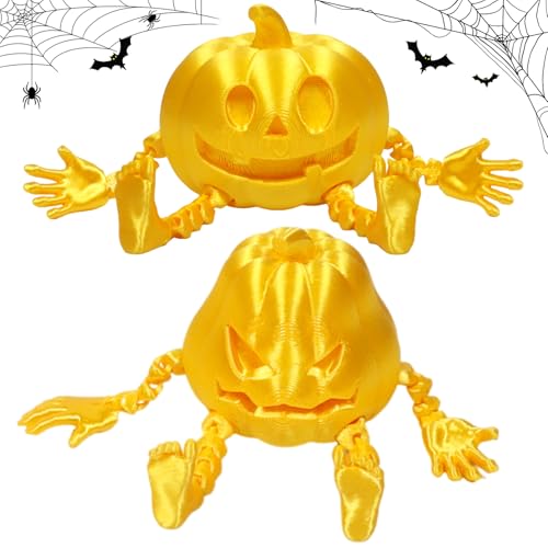 Pellinch Mini Citrouilles Imprimé 3D, Réaliste Fausses Citrouilles, Halloween Citrouille d'automne Décoration, Citrouilles de Articulé pour Les Voitures, Les Bureaux et la Décoration de la Maison