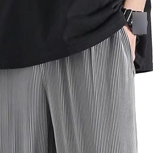 Maiyifu-GJ Men's Ice Silk Drape Loose Slacks Thin Sweat-Absorbent Sweatpants Mid-Waist Breathable Straight Trousers4
