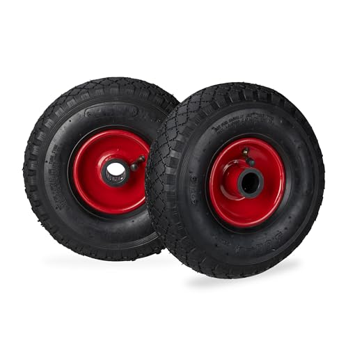 Set: 2 ruote di ricambio ad aria per carrelli - ideale anche per carriole, carrelli a mano, ecc.