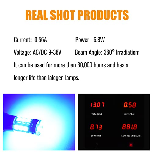 YEORO 2pcs AC/DC 9-36V BA9S LED Bulbs Blue miniatura 4