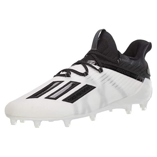 adidas Men's Adizero Football Shoe, White/Black/Metallic, 13