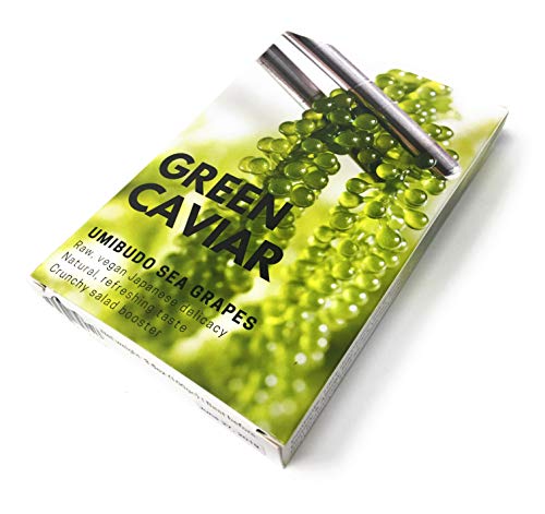 Organic Japanese Sea Grapes - The Original Umibudo Green Caviar from Japan - Delicacy Seaweed - Dehydrated Lato Seaweed in Saltwater - Net weight: 3.5oz, makes 1 pound once soaked