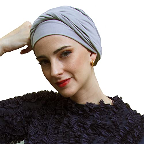 CAREBELL Turban Comfort Bambusmütze für Chemotherapie oder Alopezie, Graue Perle 63, One size