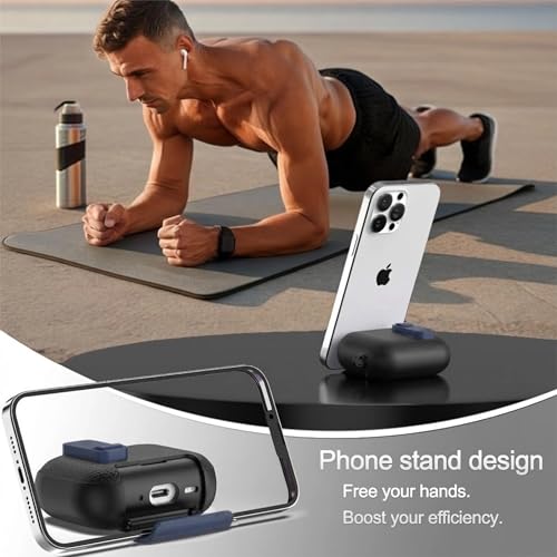 Image of for Leather AirPods Pro 3 Case 2025 | Cute iPod Air Pods Pro 3 Case with Magnetic Lock | with Phone Holder & Keychain | Airpods 3 Pro Cases for Man Women(Model A2700 /A2931)(Blue Black)