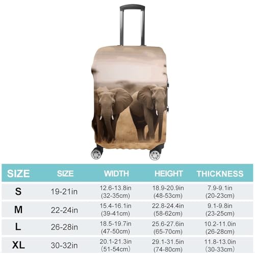 Wild Animals Elephants Printed Luggage Cover Protector, Fits 18-32 Inch Luggage2