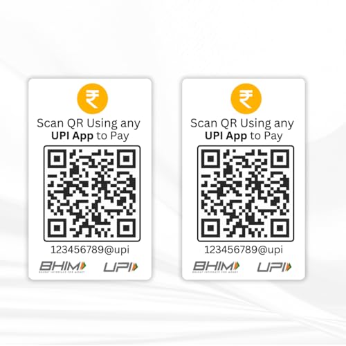 Custom Dual UPI QR Code Display Card by tinydabba