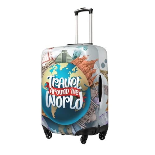 Travel Around The World Luggage Cover Washable Elasticated Luggage Covers for Suitcase TSA Approved Stylish Scratch Resistant Luggage Case Protector2