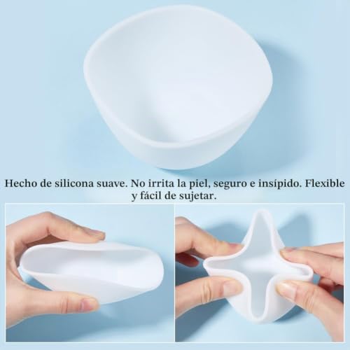 Miniatura 5 de Gorgecraft 4 Cuenco De Barro Facial Pequeño Reutilizable Flexible De Silicona Para Mascarillas Faciales Productos Para El Cuidado De La Piel Cuencos Para Mezclar Kit De Herramientas De Belleza Blanco