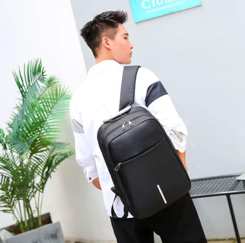 Mochila Notebook Reforçada Impermeável Executiva com Senha Segurança USB Alça Metal Design Slim Masc