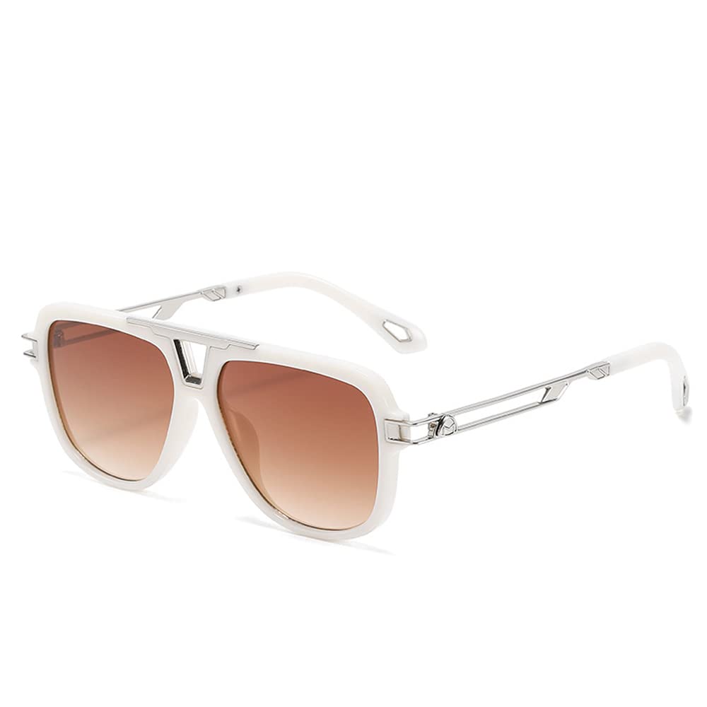 Vintage Sunglasses For Women 2026 New Men Square Shape Mirror Fashion Ladies Shades UV400 Eyewear(Color:Beige)