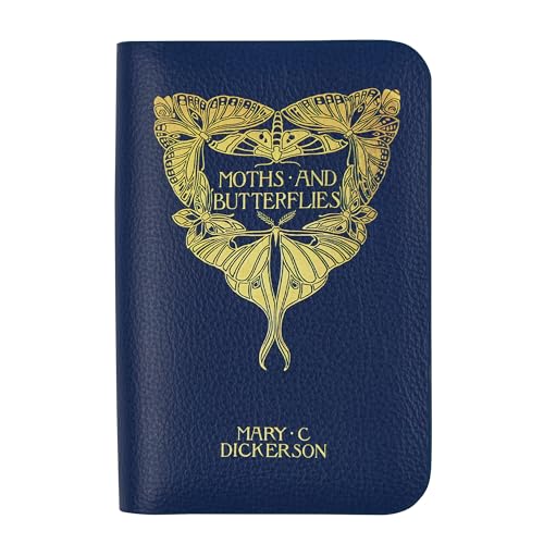 Portefeuille zippé pour amateurs de livres motifs papillons en cuir végétalien taille Regular
