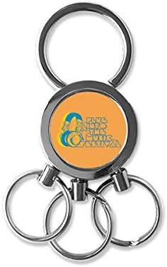 DIYthinker Headset Orange Music Pattern Stainless Steel Metal Key Chain Ring Car Keychain Keyring Clip Gift image 2