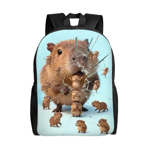 Image of Capybaras Gifts,Capybaras backpack Birthday for women,16.5in Cute College backpack bookbag men durable funny backpacks for Work Camping Travel (Capybaras)