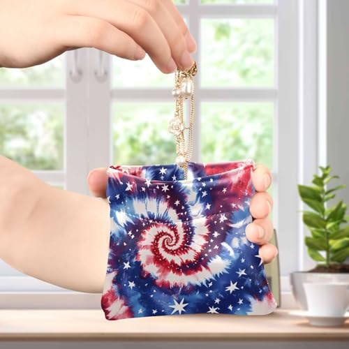 Coin Purse for Women American Flag Tie Dye Swirl Coin Pouch Change Holder PU Leather Mini Wallet Portable Coin Bag Money Pocket4