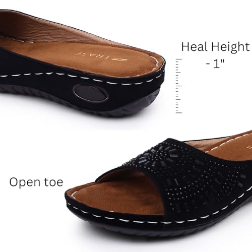 Image of TRASE Women Doctor Ortho Soft Fancy Slippers, Comfortable Sandals For Women, Lightweight Diabetic And Orthopedic Footwear, Ideal For Knee And Foot Pain Relief