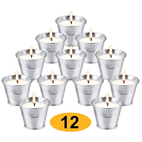 SUPERSUN 12 * 10Std Anti Mücken Citronella Kerze, Anti Mücken Kerze Sojawachs, Citronella Kerzen Mücken für Garten, Terrasse, Picknick, Schwimmbad