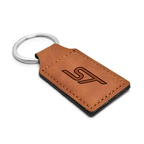 Ipick Image Compatible With Ford Focus St Rectangular Brown Leatherette Key Chain #TOP1