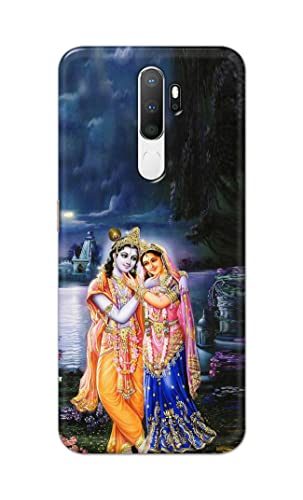Image of Printed Hard Back Cover Case for Oppo A5 2020 | Oppo A9 2020 Back Cover (Radha Krishna) -1803