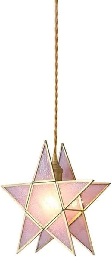 Lampe suspendue chambre coucher moderne et suspension française en verre rose