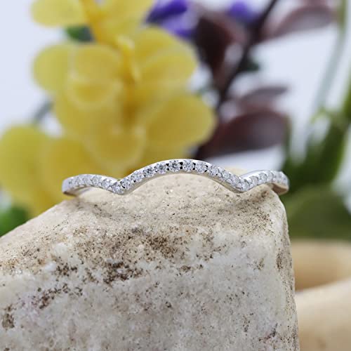 SAVEARTH DIAMONDS Round Lab Created Moissanite Diamond Enhancer Wedding Band for Women (0.10 ct, Color G-H, Clarity VVS1) in 14K Gold Plated 925 Sterling Silver4