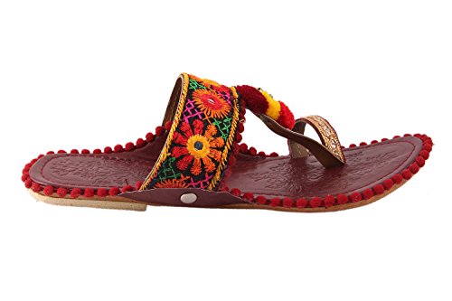 SHREE OL Rajasthani Jaipuri Work Kolhapuri Ethnic Womens Girls Ladies Slipper Pink