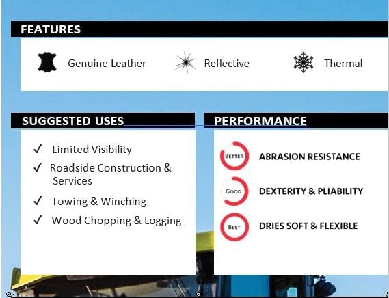 Miniatura 4 de Kinco 1938 Lined High Visibility Orange Grain Pigskin