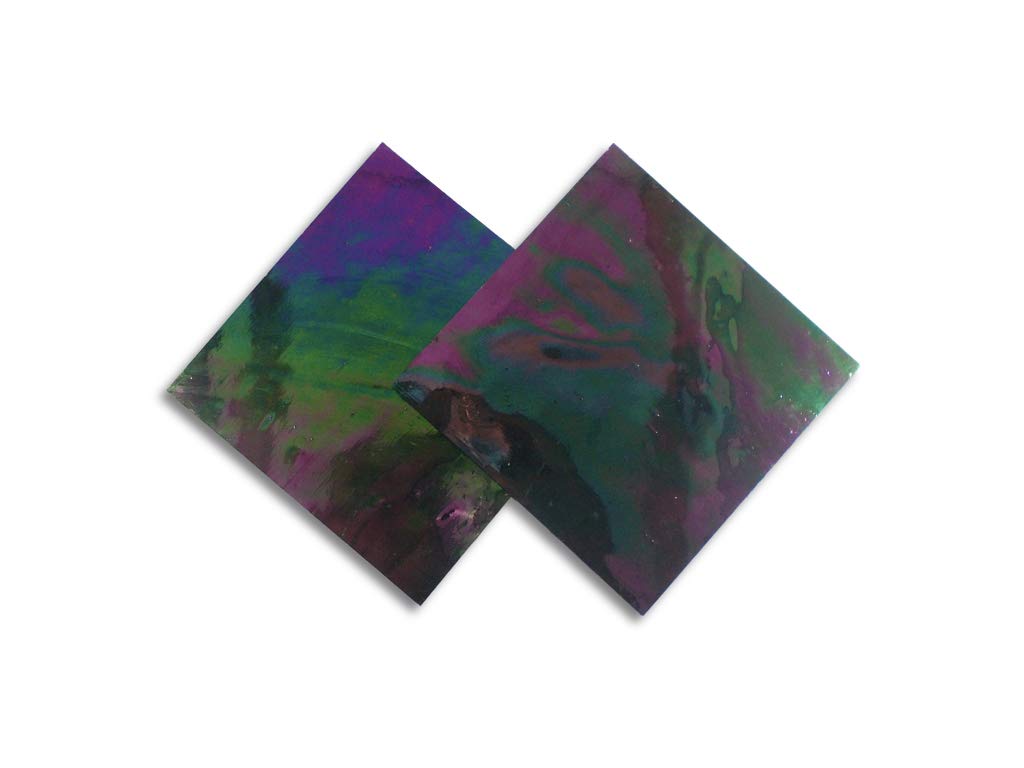 Stained Glass from Sai Mosaic Art, 2 Pc of 4"x4" for Mosaic Work Iridescent Black