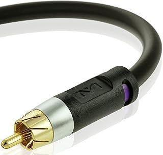 zerkar ULTRA Series Subwoofer Cable (8 Feet) - Dual Shield - Gold Plated - Black - (Part# CJ08-6BR-G1) AAA