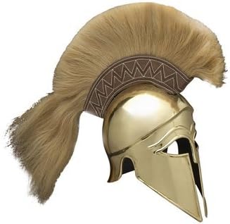 NauticalMart Armor Italic Corinthian Greek Helmet (Brass) with Plume - One Size - Brass