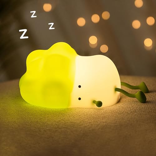 BIUJEW Night Light for Kids, Cute Cabbage Silicone Nursery Night Light for Kids Tollder，Baby Night Light with Timer, Rechargeable Portable Table Beside Desk Lamp Bedroom Decor