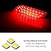 iJDMTOY Red Lens 26-SMD LED Bumper Reflector Lights Compatible With Subaru 2008-14 WRX/STI, 08-up Impreza, 13-up XV Crosstrek, Function as Rear Fog, Tail/Brake Lamps