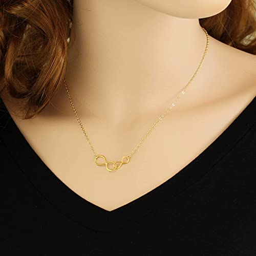 A Charmed Impression • The Love Between a Father & Daughter is Forever • Double Infinity Necklace • 14k Gold • Christmas Birthday Wedding Gift for Her4
