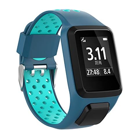TopTen Silicone Watch Strap Replacement Band Accessories Wristband Compatible for TomTom Runner 2/3 Series, Spark 3, Golfer 2, Adventurer Smartwatch (G) Cover