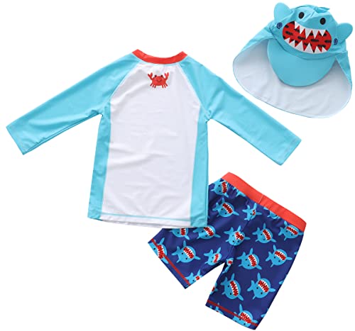 Baby and Toddler Boys' 3-Piece Swimsuit Set Bathing Suit with Hat2
