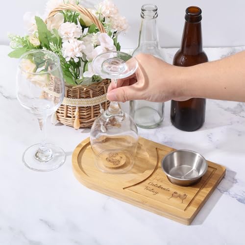 GLOBLELAND Margarita Salt Rimmer Set Bamboo Wood Glass Rimmer with Bowl Sugar Salt Rimmer for Wide Glasses Bartender Tool for Cocktail and Margarita - Image 3