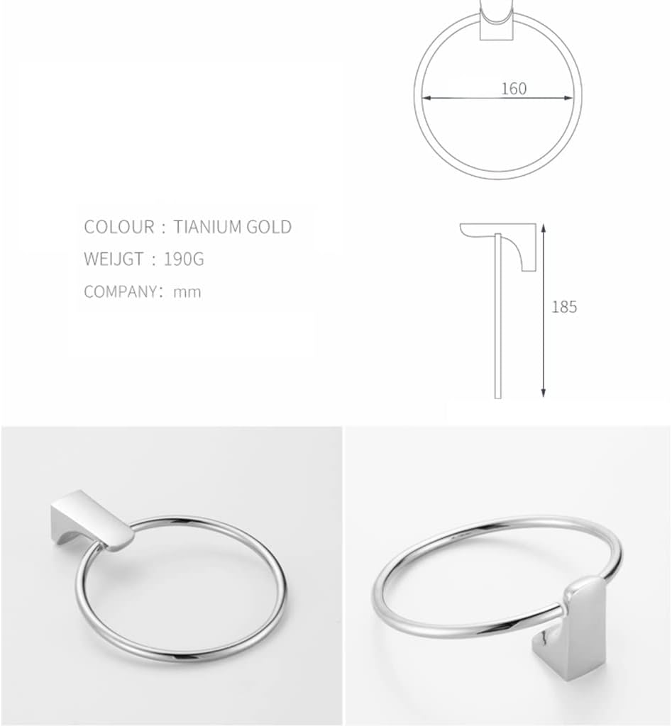 LSLYTQ Stainless Steel Bathroom Towel Holder, Hanging Towel Hanger Hand Towel Ring, Wall Mounted