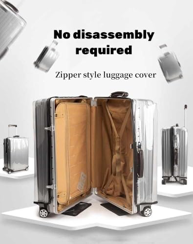 Image of Suitcase Cover Small | 20 Inch Transparent PVC Luggage Cover for Hard Trolley Bag (50 CM) Waterproof Clear Protective Trolley Bag Cover with Zipper Travel Dustproof Protector