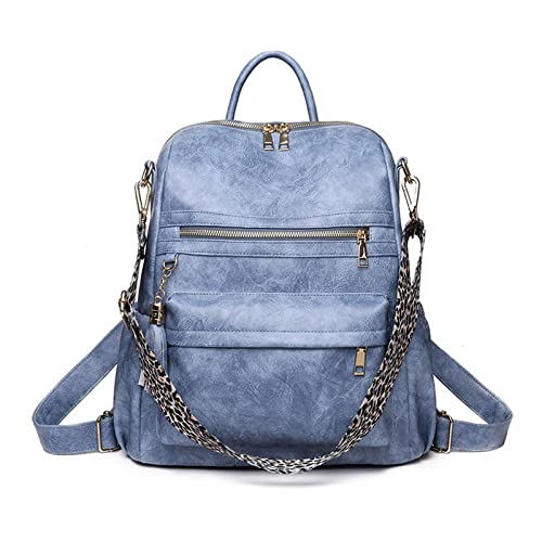 IQYU Enfants Sacs à dos Garçons École Femmes Sac à dos Étudiants Mode Junior High School Étudiants Loisirs Sac à dos avec support de canne, Bleu C., taille unique Cover