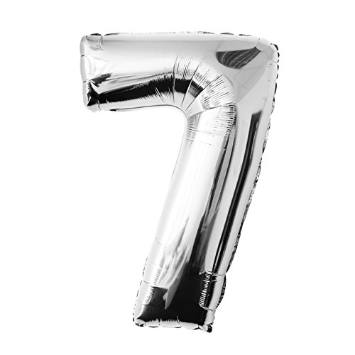 Ballon feuille en argent rechargeable avec air/helium pour fêtes d'anniversaire etc. (7-argent) Cover