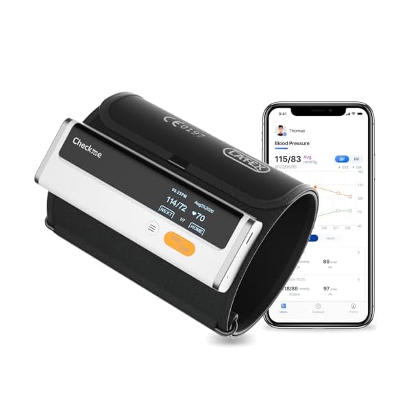 Checkme Bluetooth Blood Pressure Monitor for Home Use, Wireless BP Cuff Automatic Upper Arm Machine, Portable Digital BP Monitor with 50 BP Readings, Unlimited Data Stored in APP for iOS & Android