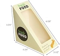 Vista 7 de Hewnda Caja de sándwich de 100 piezas, caja de comida para llevar ecológica con ventana para panadería, restaurante y servicio de comida para llevar