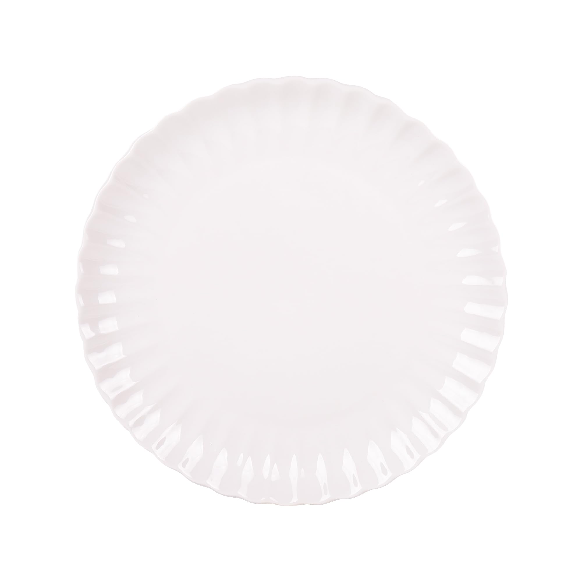 Cofan Vajilla de porcelana esmaltada | Juego de 16 piezas | Diseño en relieve | Color: blanco | Apta para lavavajillas, microondas y horno