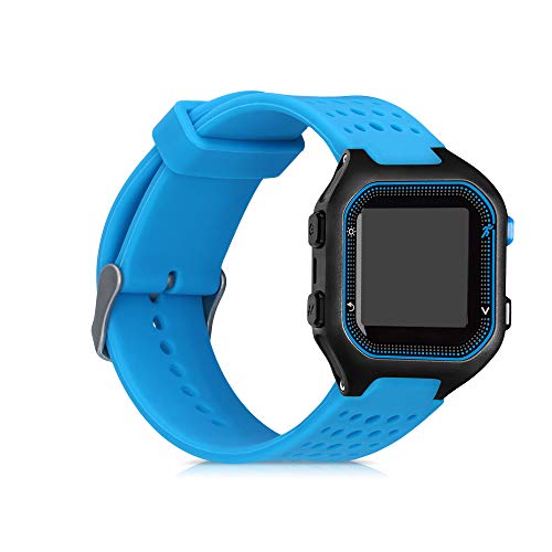 kwmobile Pulsera compatible con Garmin Forerunner 25 (L - 40 x 47 x 13.9 mm) correa - 1x Correas de silicona flexible - Tamaño ajustable - azul