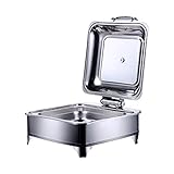 Servidor de buffet La presión de acero inoxidable del cuadrado hidráulico de frotamiento Conjunto plato buffet / gran cubierta de cristal grande del recinto / de desayuno del hotel, calentadores de al