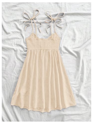 Image of SOLY HUX Women's Summer Cami Sun Dress A Line Tie Shoulder Y2k Cute Casual Short Mini Beach Babydoll Dresses