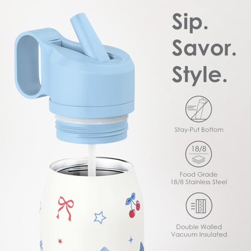 Image of American Flag Stainless Steel Water Bottle with Twist Lid 20oz, Travel Insulated Water Bottles for Sports & Gym, Gift for Women Girls Friends Birthday Christmas