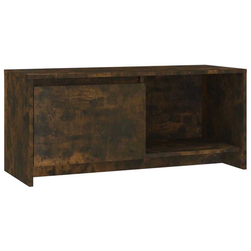 Hothingwell Szafka pod telewizor Dąb wędzony 90x35x40 cm Drewno inżynieryjne | 1 drzwi, 1 przegródka, przechowywanie DVD, konsola do gier, łatwe czyszczenie