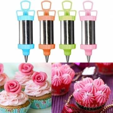 UR Bakeware Stainless Steel Cake Decoration Nozzles Pastry Icing Piping Syringe Gun Set Ipc