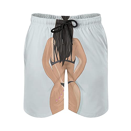 BAIKUTOUAN Bare Naked Sexy Women Print Swim Trunks Short Beach Pants for Men Casual2